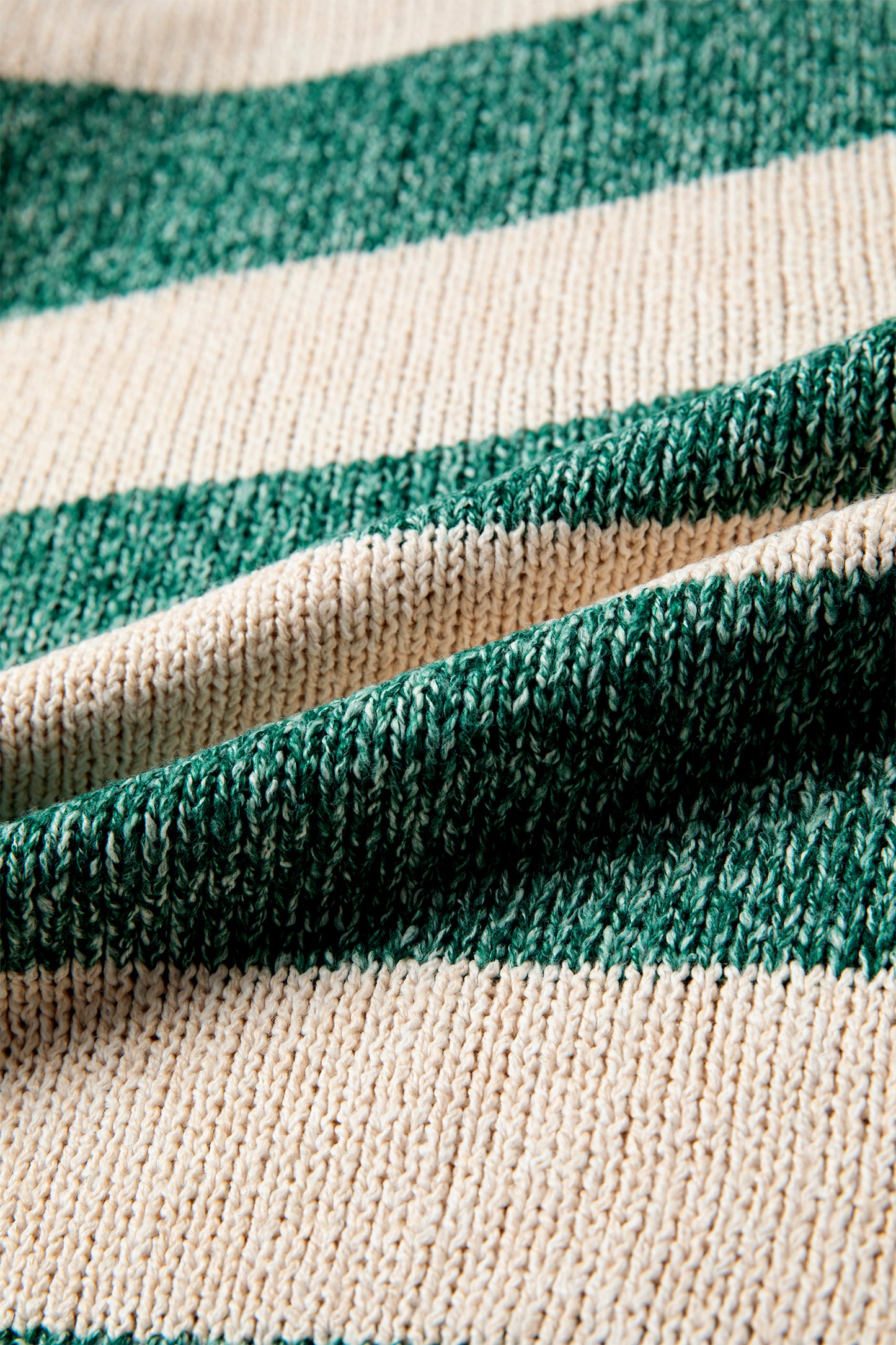 Green Stripe Striped Colorblock Drop Shoulder Pullover Sweater