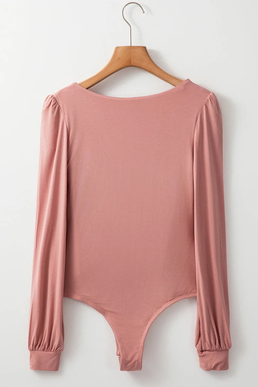 Fushia Plain V neck Long Sleeve Casual Bodysuit - Chic Meadow Boutique 