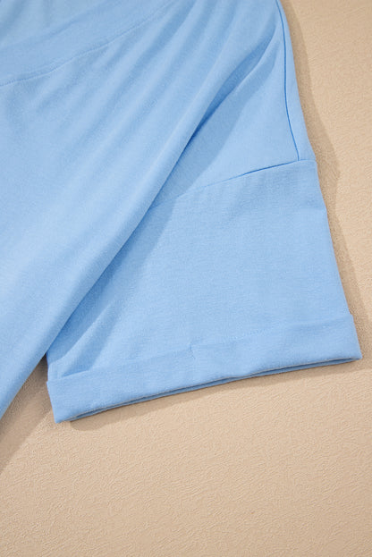 Myosotis Loose Half Sleeve V Neck Knit Romper