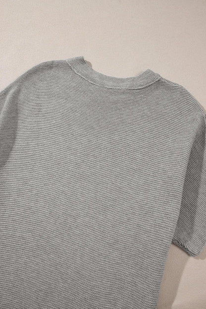 Tops/Sweaters & Cardigans Medium Grey High Neck Short Bat Sleeve Sweater