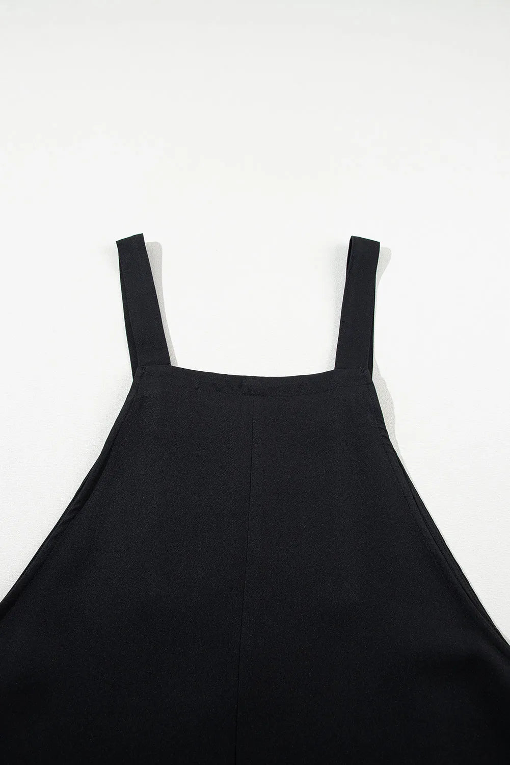 Black Solid Buttoned Straps Plus Size Overall Dress - Chic Meadow Boutique 