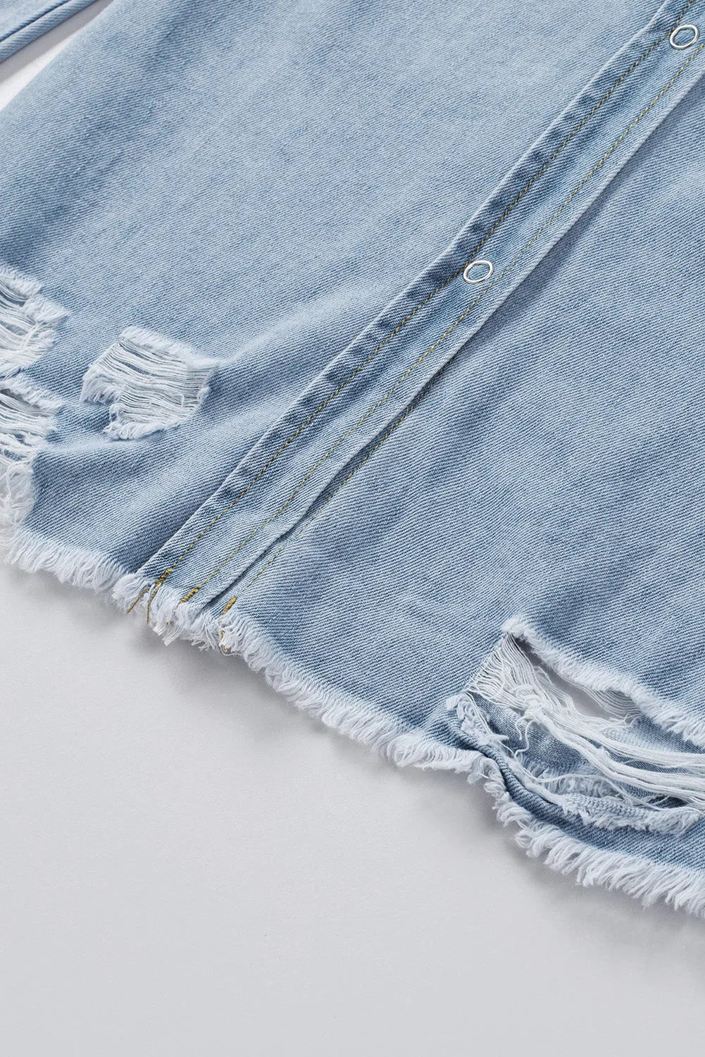 Fade Blue Ripped Denim Jacket - Chic Meadow Boutique 