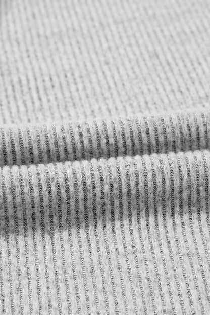 Light Grey 3 Pieces Rib Crop Camisole Matching Shorts Lounge Set with Cardigan