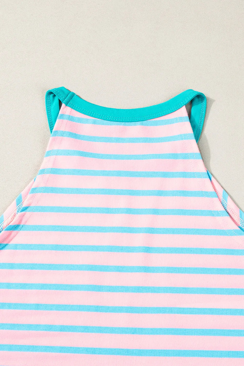 Pink Stripe Round Neck Tank Top - Chic Meadow Boutique 