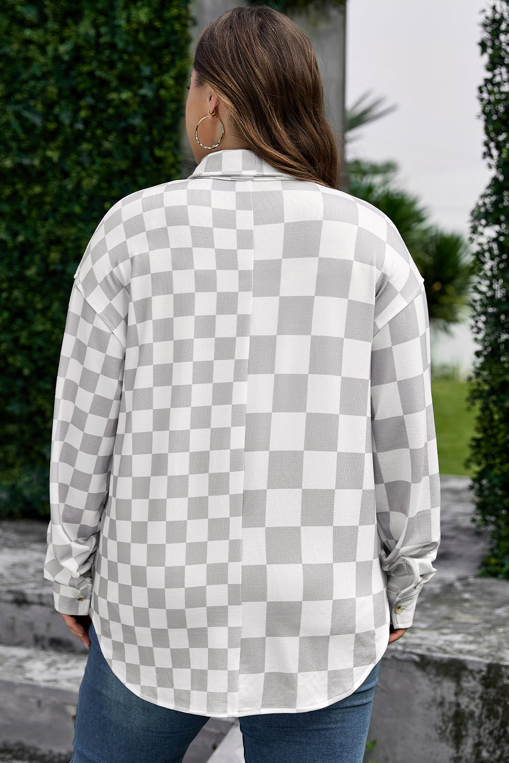 Khaki Checkered Buttoned Down Casual Western Jacket