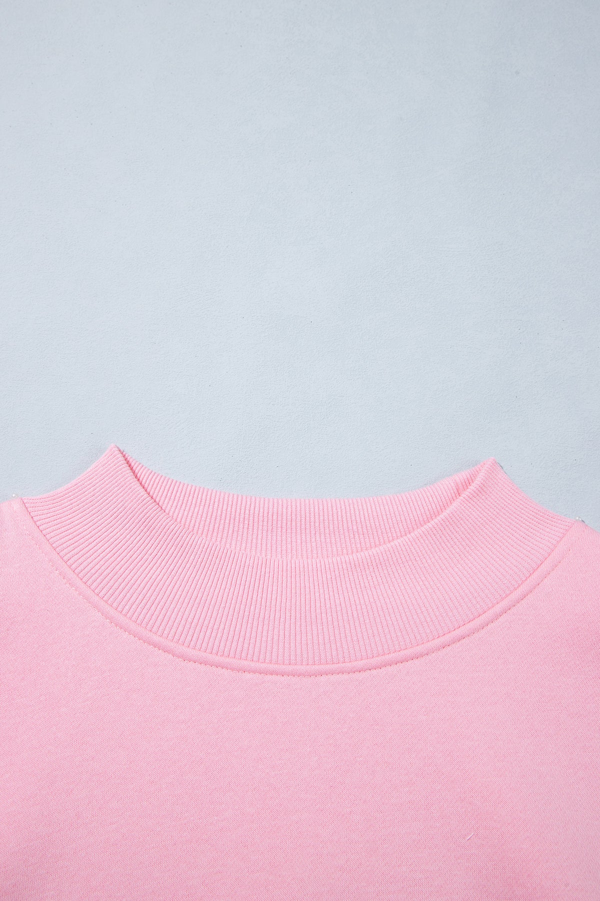 Pink Plaid Sleeve Colorblock Loose Tunic Sweatshirt
