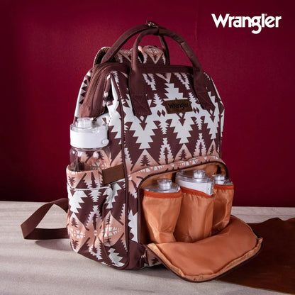 Wrangler Aztec Printed Callie Backpack - Brown - Chic Meadow Boutique 