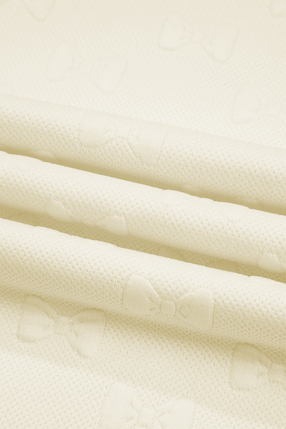 White Bow Jacquard Ruffle Sleeve Short 2pcs Outfit