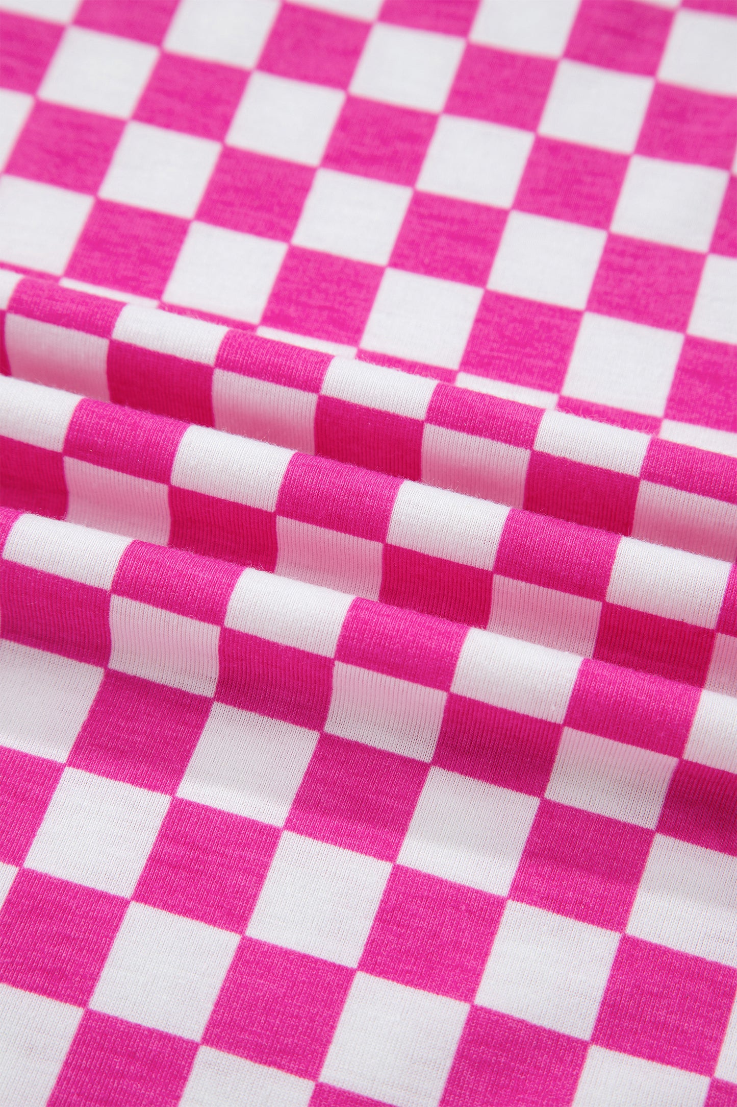 Rose Checkered Print Half Sleeve Tee 2pcs Lounge Pant Set