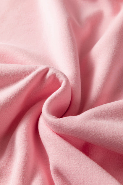 Light Pink Oversize Drop Shoulder Reversible Mock Neck Sweatshirt