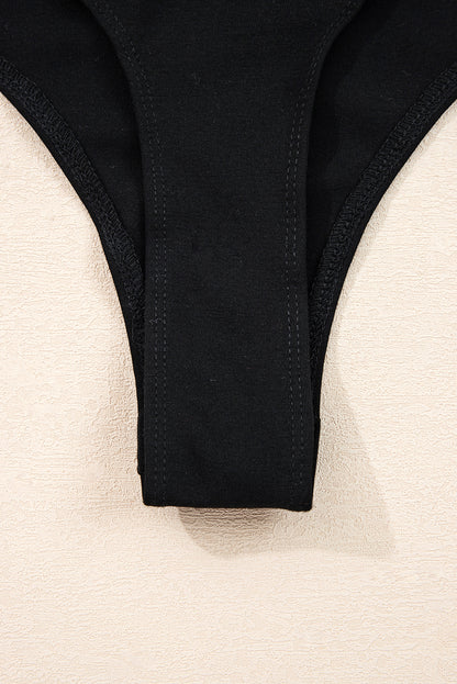 Black Polka Dot Mesh Long Sleeve Square Neck Bodysuit