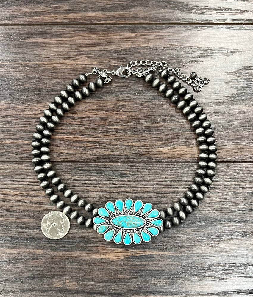 Handmade Navajo Bead, Turquoise Necklace