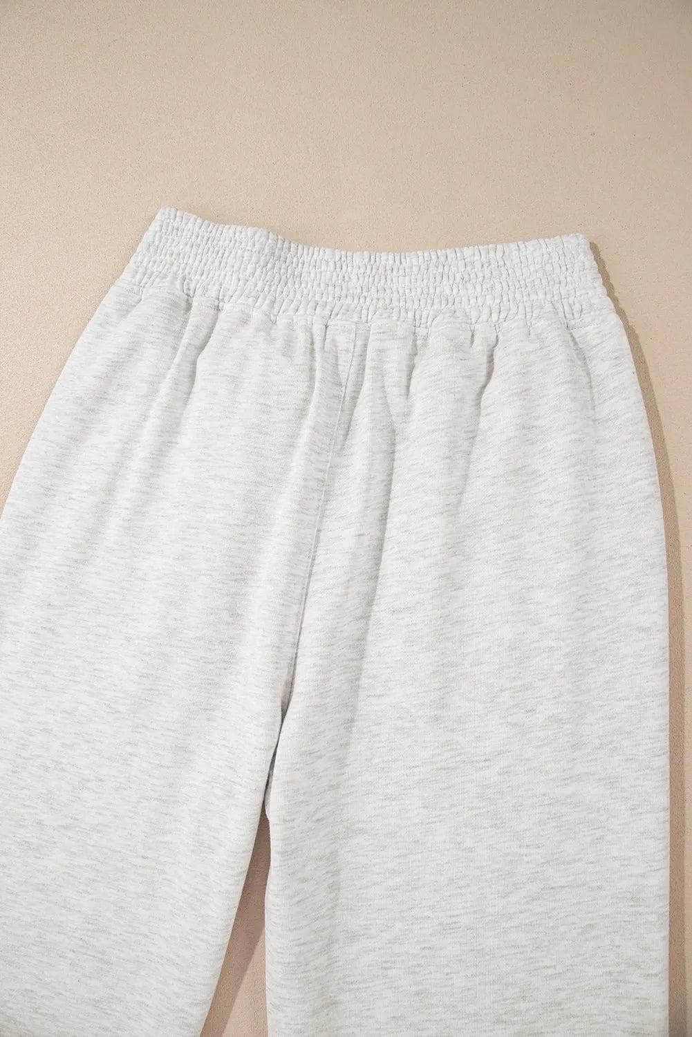 Bottoms/Pants & Culotte Light Grey Cross-Waist Wide Leg Lounge Pants