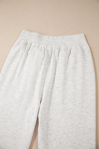 Bottoms/Pants & Culotte Light Grey Cross-Waist Wide Leg Lounge Pants