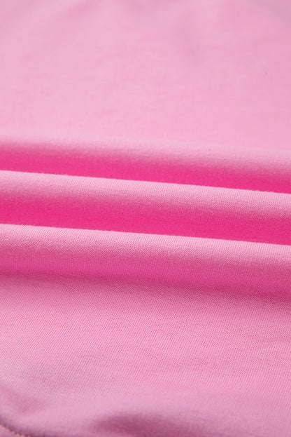 Bonbon Colorblock Edge Drop Shoulder T Shirt and Skort 2Pcs Set