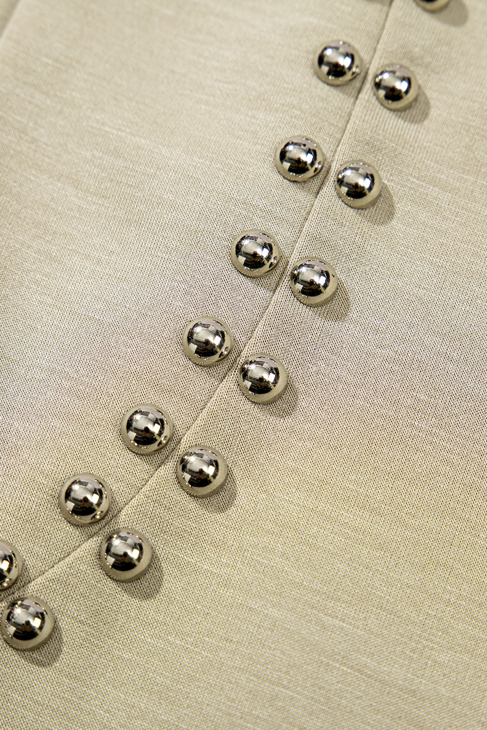 Sage Green Studded Cap Sleeve Round Neck T Shirt