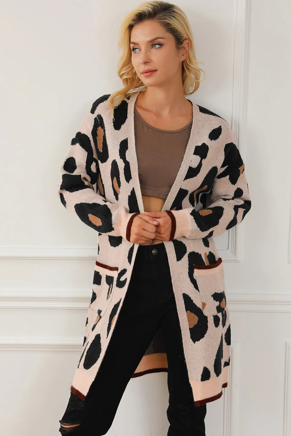 Leopard Animal Print Open Midi Cardigan - Chic Meadow Boutique 