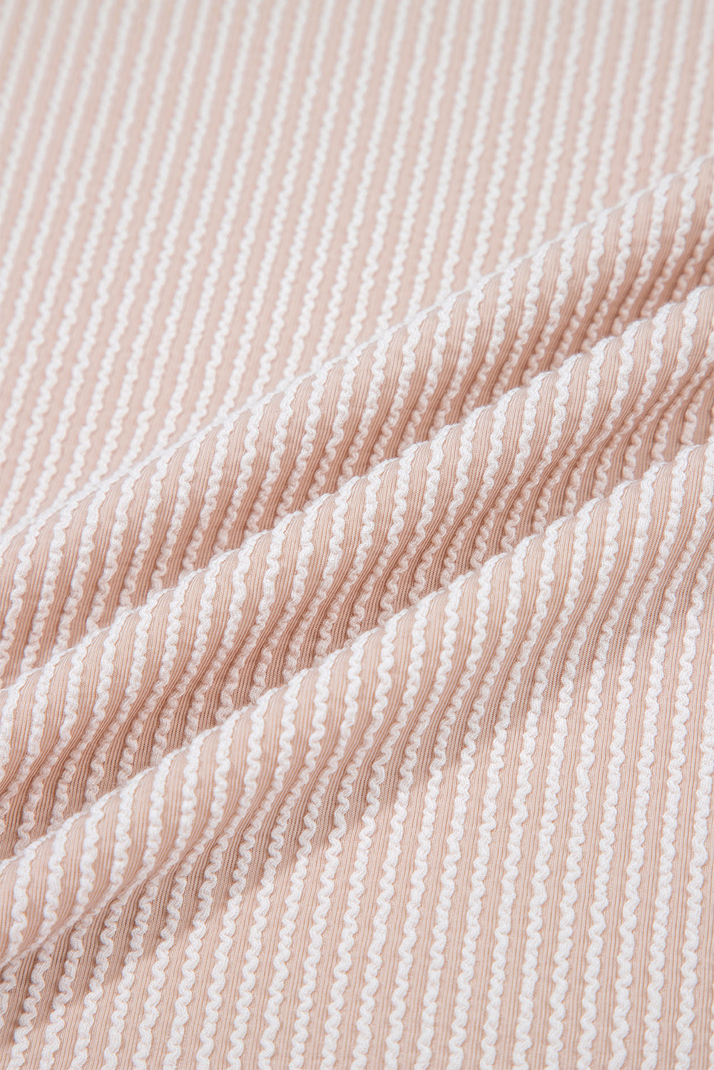 Jet Stream Leopard Patchwork Corded Knit Crew Neck T Shirt