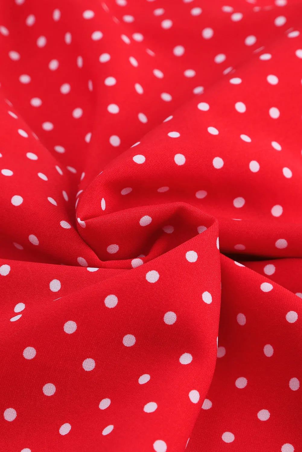 Fiery Red Polka Dot V Neck Ruffle Sleeve Dress - Chic Meadow Boutique 