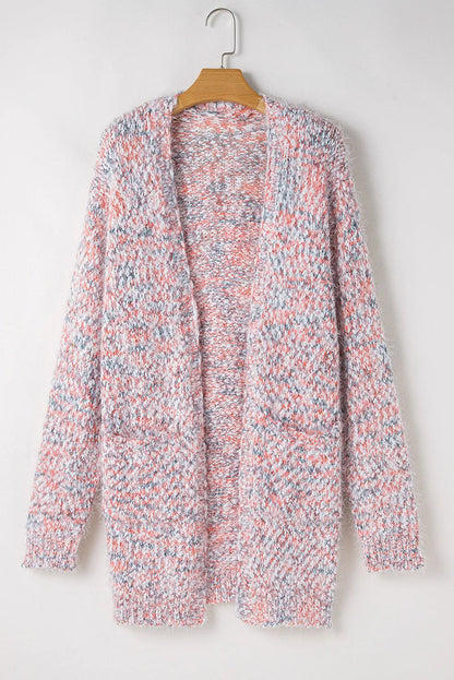 Pink Multicolor Confetti Open Front Knit Cardigan - Chic Meadow Boutique 