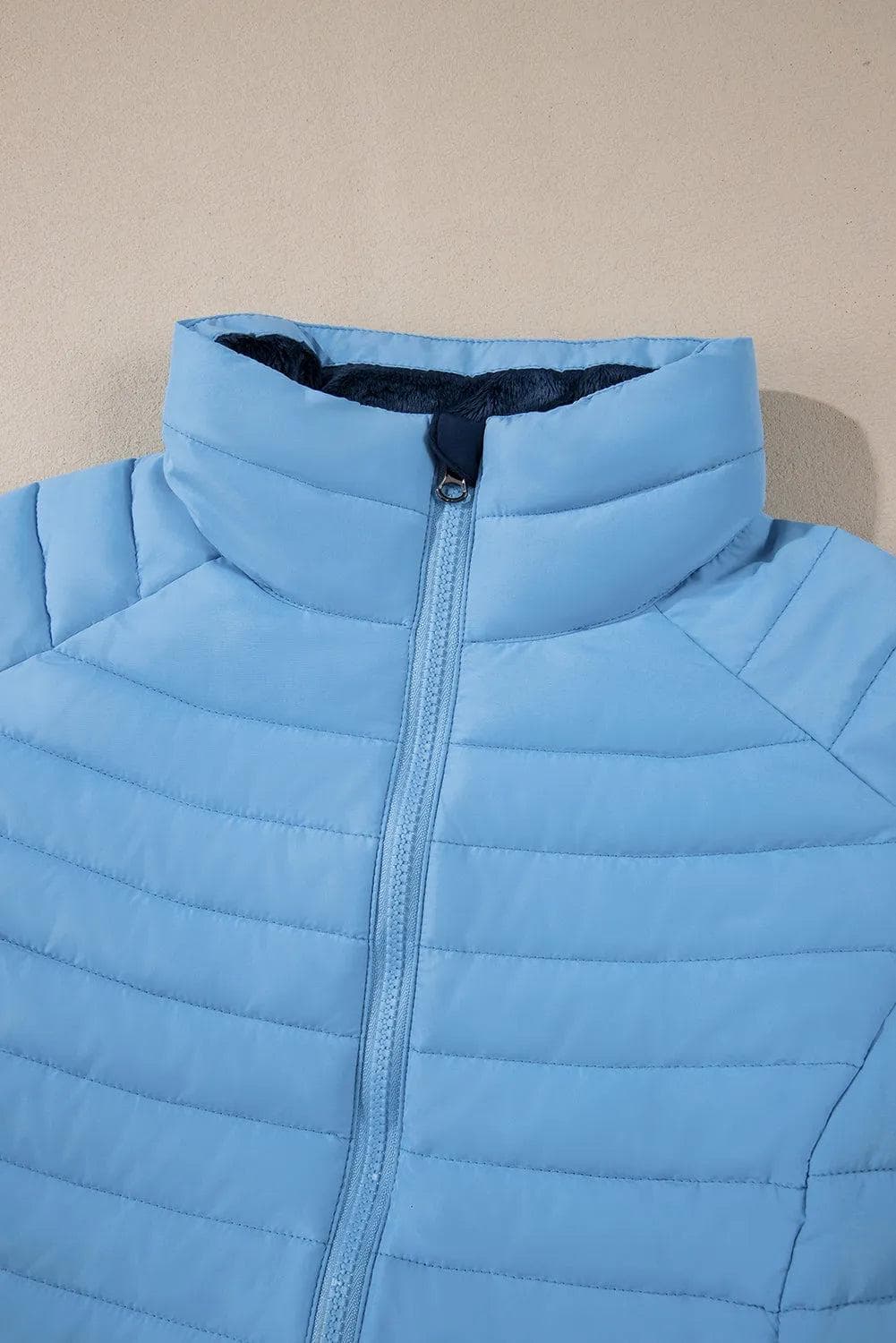 Outerwear/Coats Myosotis Solid Color Quilted Zip-up Puffer Jacket