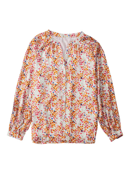 Multicolor Boho Floral Print Button Front Shirt - Chic Meadow Boutique 