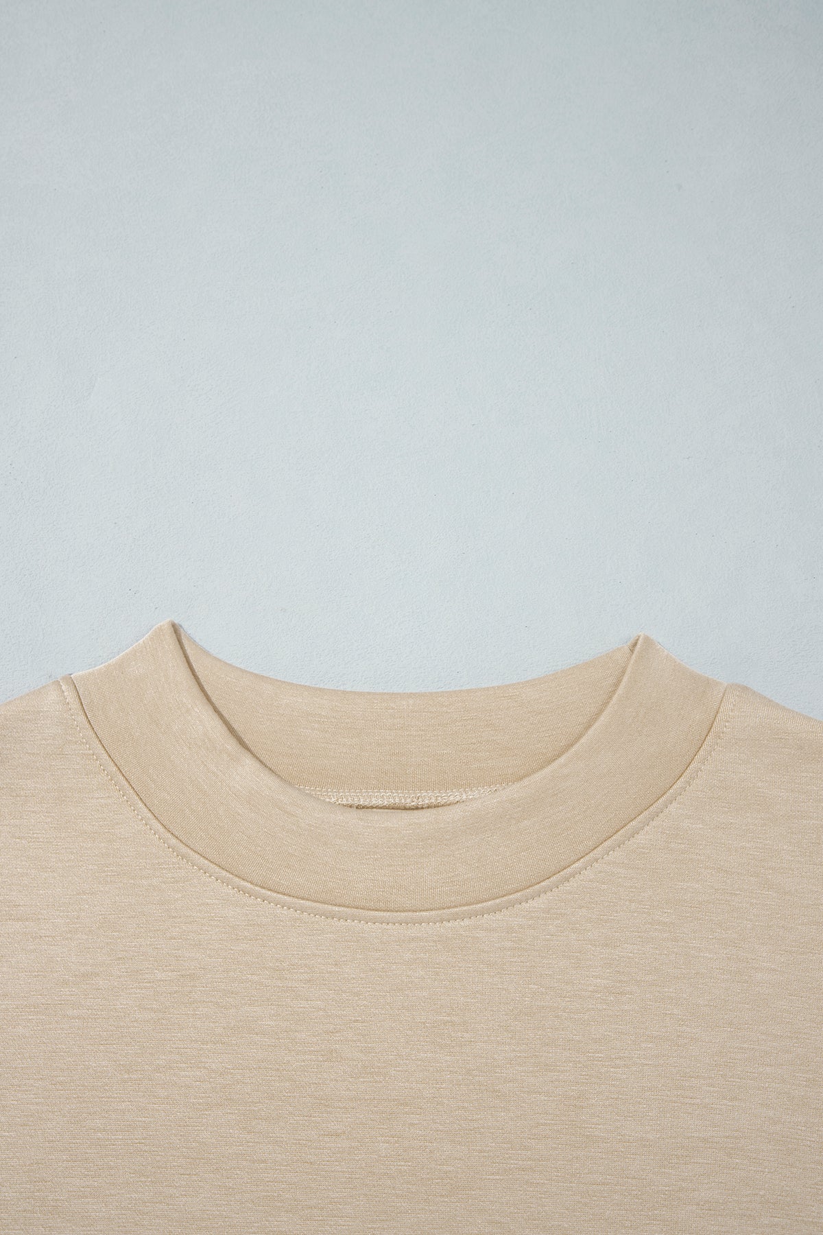 Beige Camouflage Sleeve Crewneck Baggy Pullover Sweatshirt