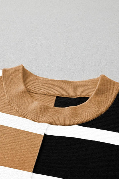 Sweaters & Cardigans/Sweaters Light French Beige Colorblock Oversized Sweater