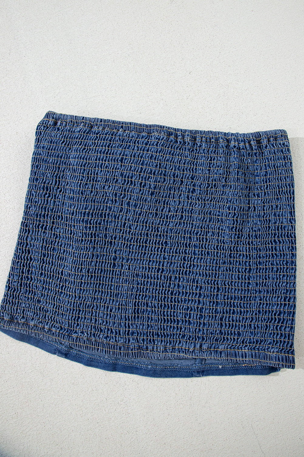 Sail Blue Vintage Bow Front Smocked Back Denim Tube Top