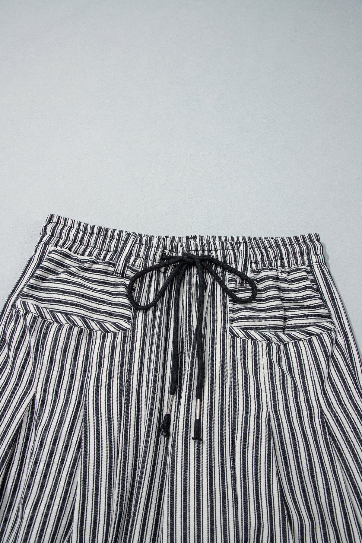 Black Stripe Drawstring Casual Loose Pants