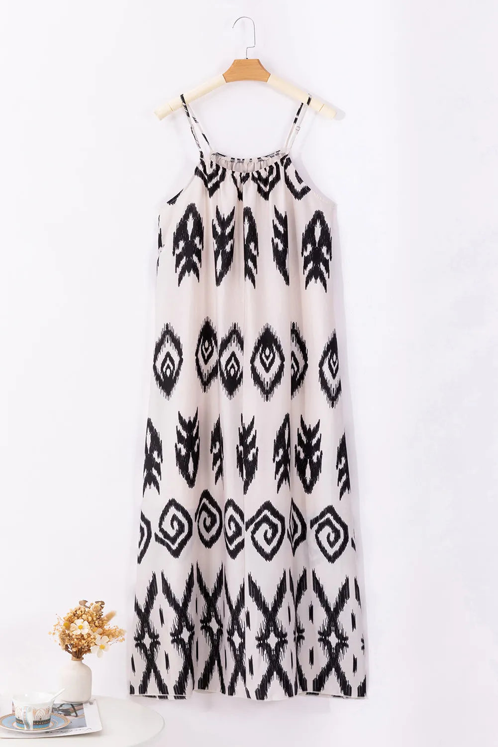 Black Western Aztec Printed Fashion Vacation Sundress - Chic Meadow Boutique 