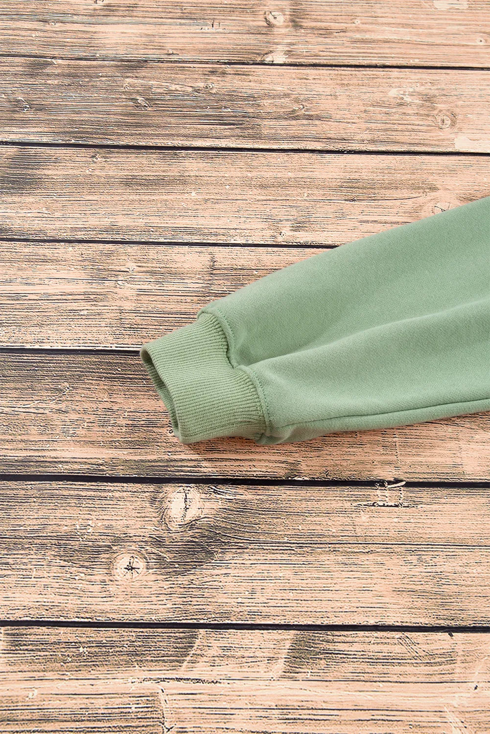 Smoke Green Plain Drop Shoulder Crewneck Pullover Sweatshirt - Chic Meadow Boutique 