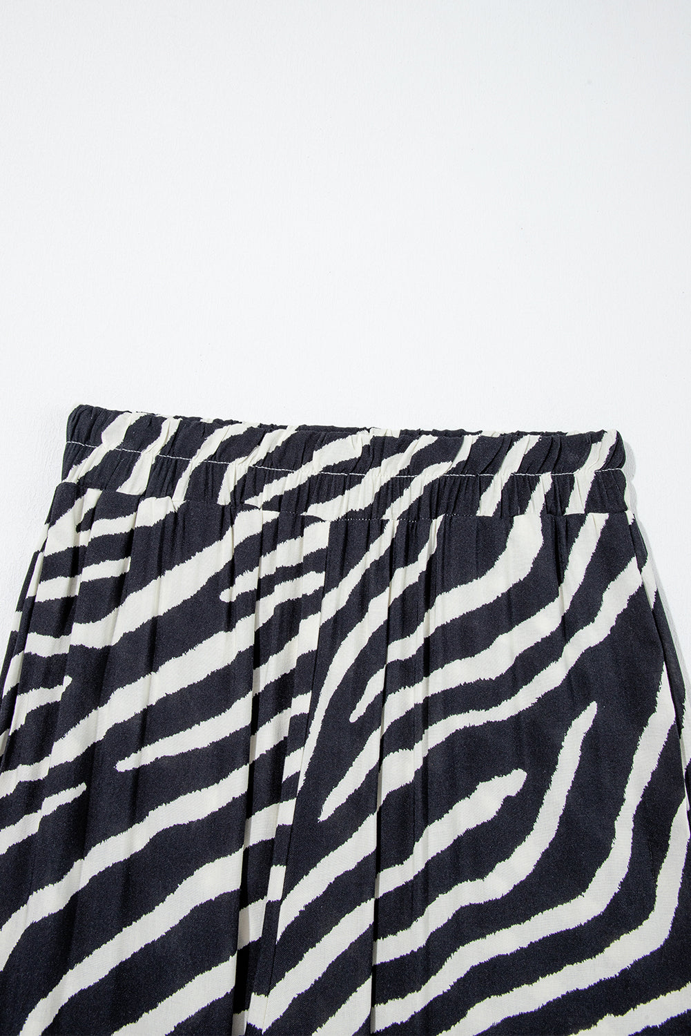 Black Zebra Striped Summer Wide Leg Pants