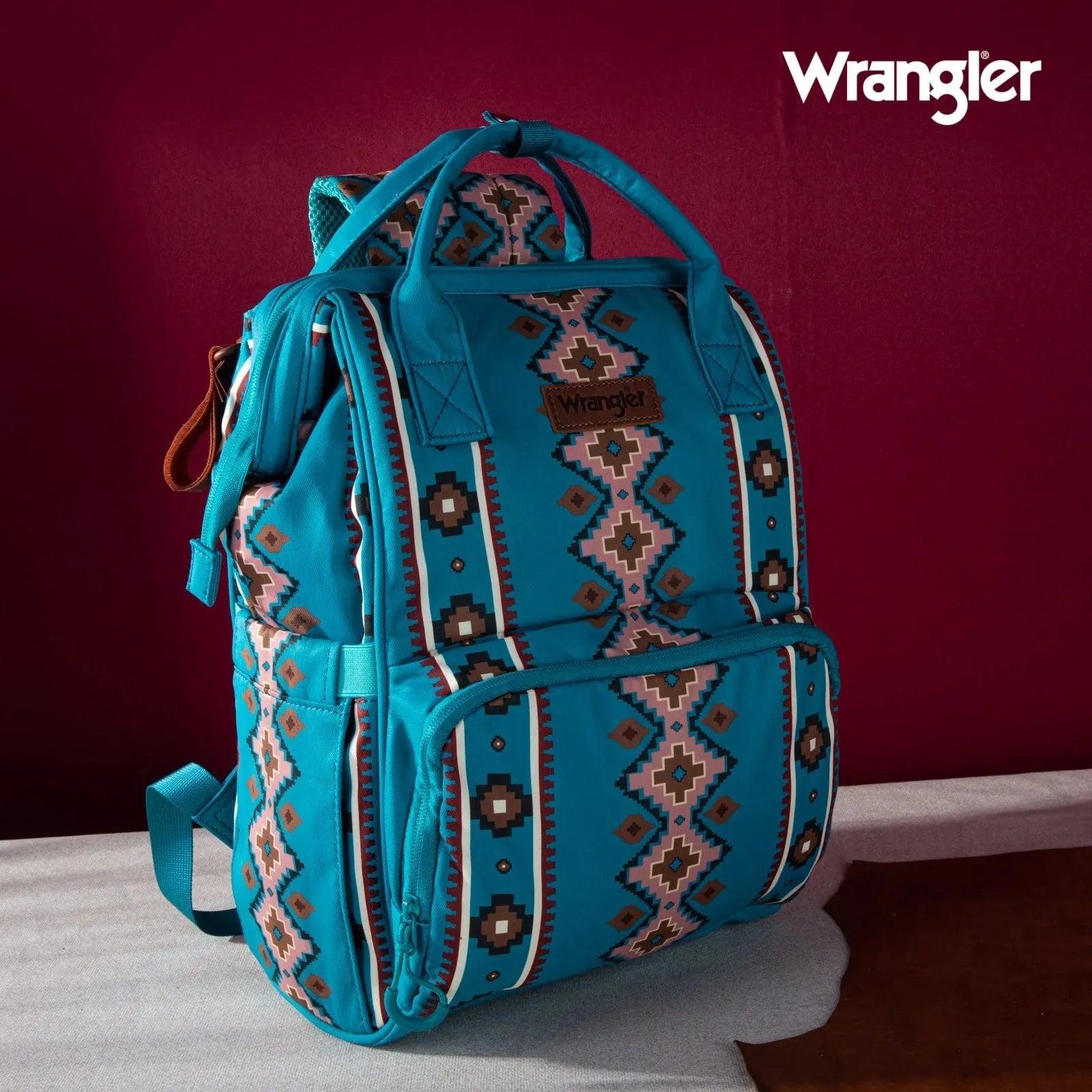 Wrangler Aztec Printed Callie Backpack - Turquoise - Chic Meadow Boutique 