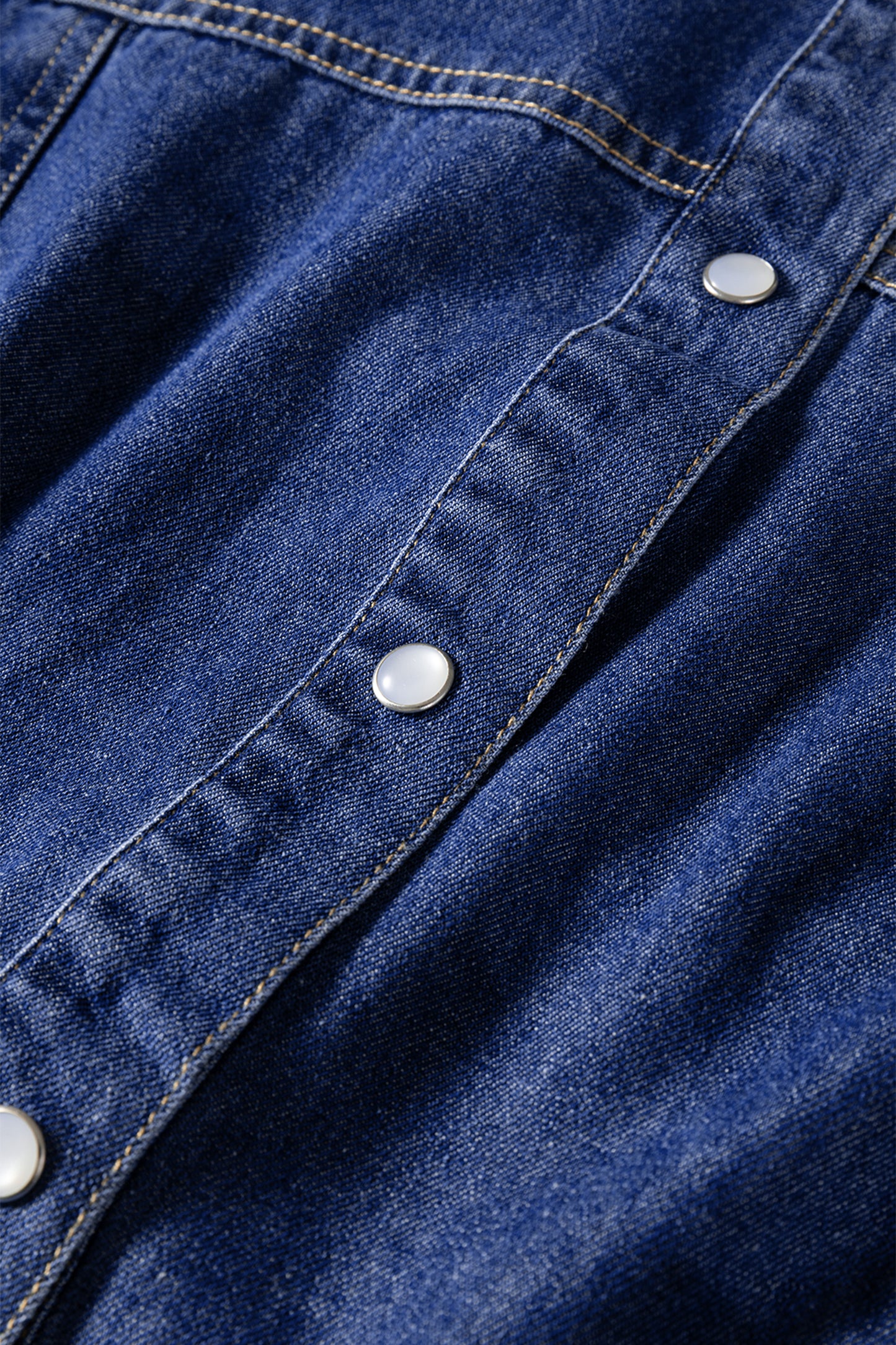 Ashleigh Blue Denim Shirt Collar Long Sleeve Flared Mini Dress