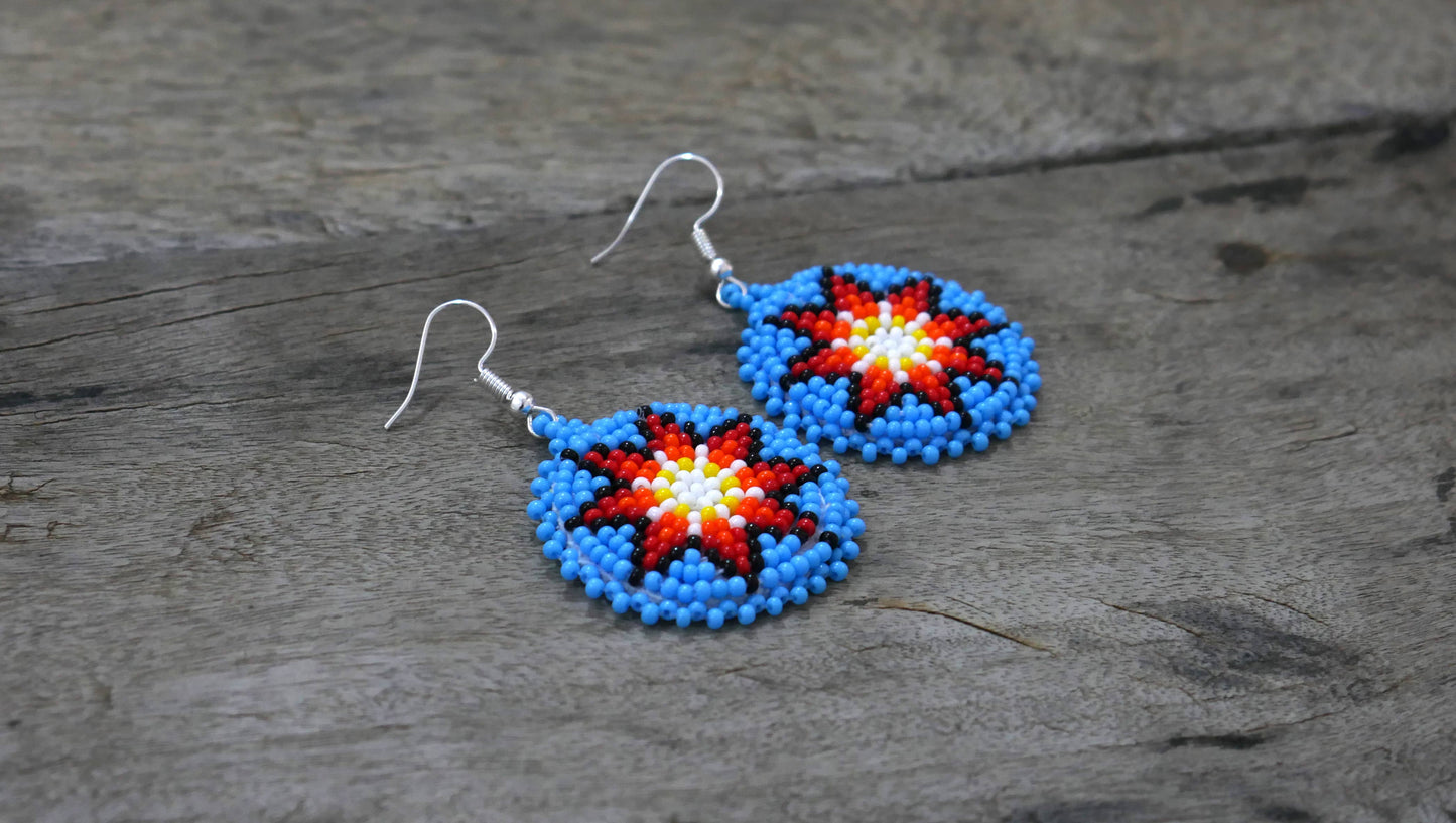 Native American Style Beaded Morning Star medallions