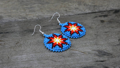 Native American Style Beaded Morning Star medallions