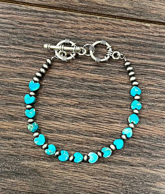 Heart Heart Gemstone Adjustable Bracelet