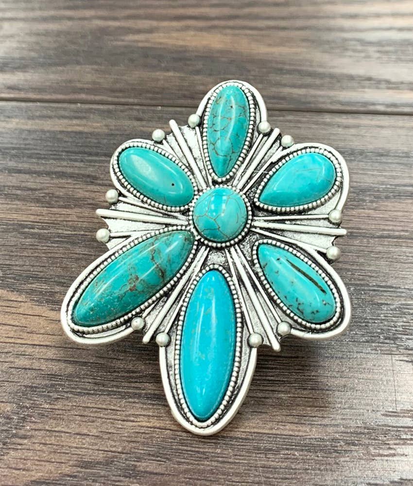 750314, Turquoise Adjustable Ring