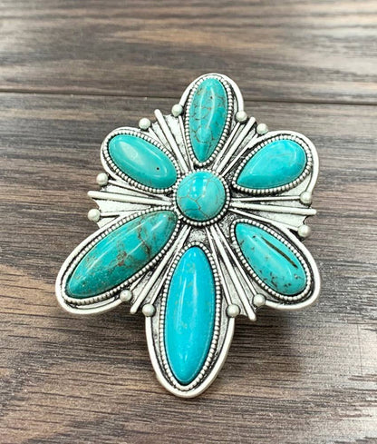 750314, Turquoise Adjustable Ring