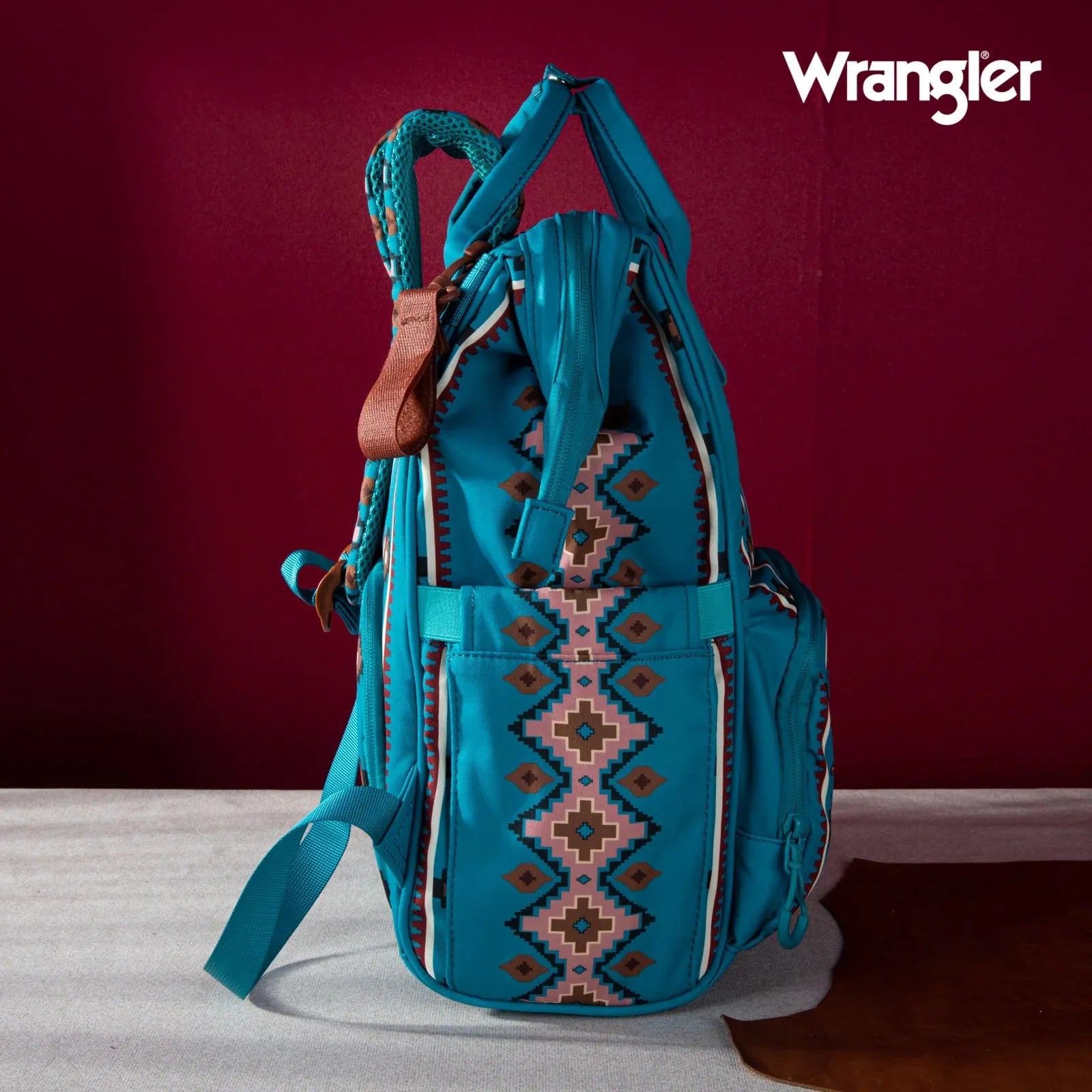 Wrangler Aztec Printed Callie Backpack - Turquoise - Chic Meadow Boutique 