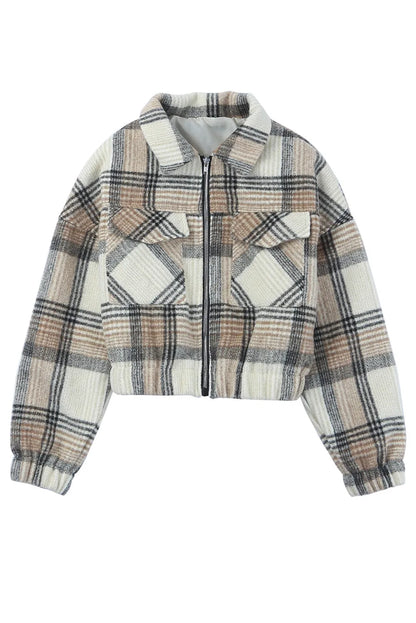 Vintage London Plaid Cropped Jacket - Chic Meadow Boutique 