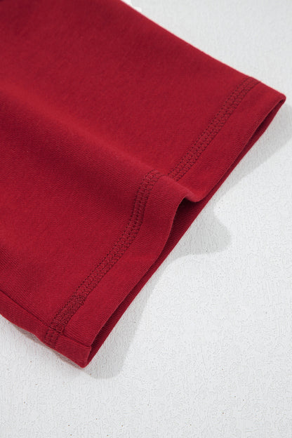 Racing Red Drop Shoulder Boxy Tee and Barrel Pants Set
