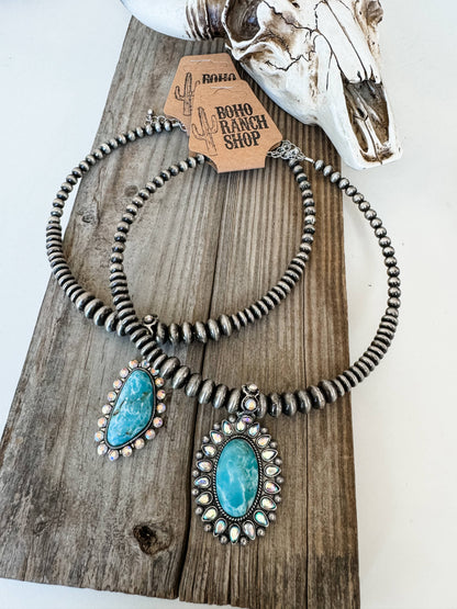 Western Concho Pendant Wire Necklace
