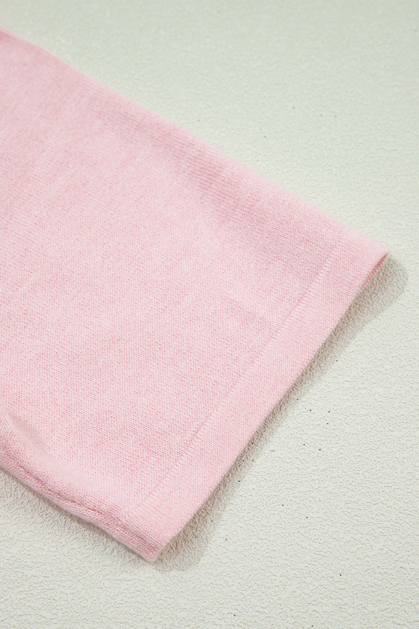 Strawberry Pink Lacy V Neckline Short Sleeve Sweater