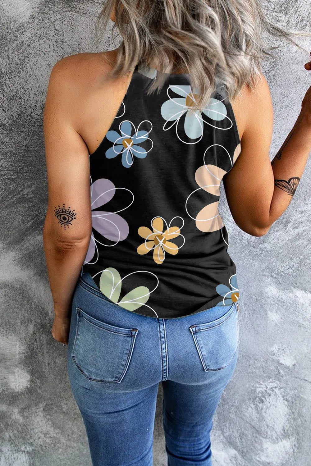 Black Sweet Floral Tank Top - Chic Meadow Boutique 