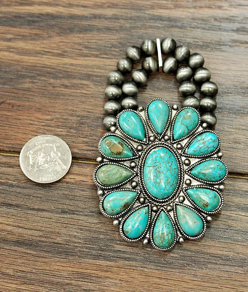 Handmade Turquoise Stretch Bracelet