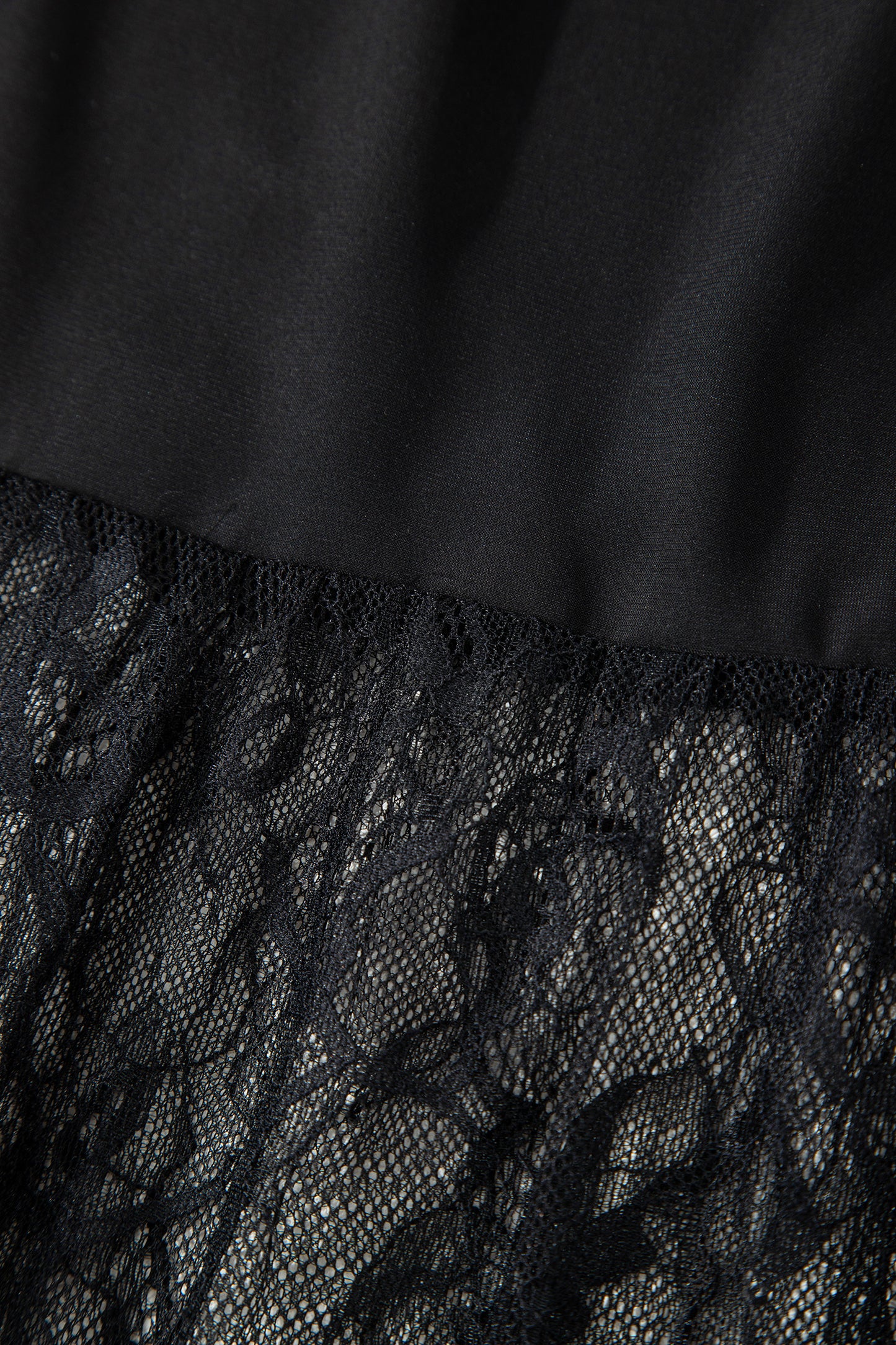 Black Solid Color Sleeveless Sheer Floral Lace Patchwork Long Dress