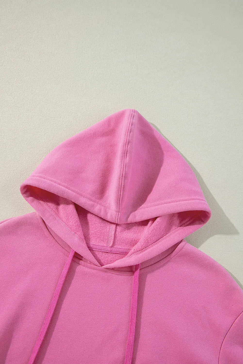 Bonbon Solid Color Fleece Lined Drawstring Hoodie with Pocket - Chic Meadow Boutique 