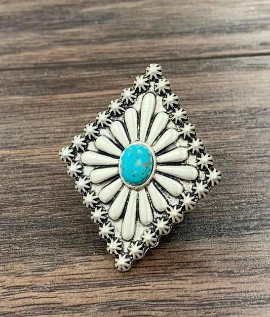 Concho Turquoise Adjustable Ring